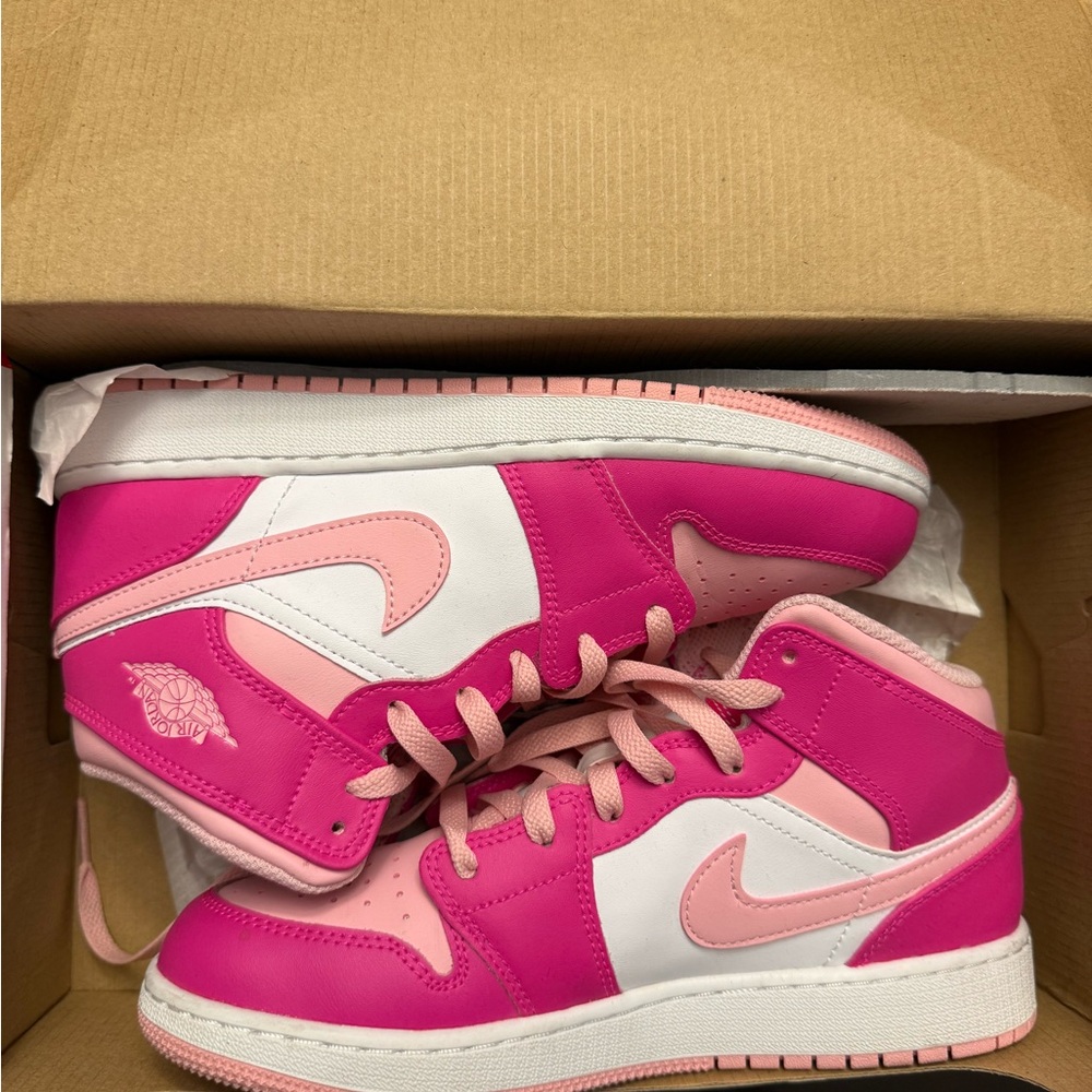 Nike Air Jordan 1 Mid Barbie Pink Sneakers